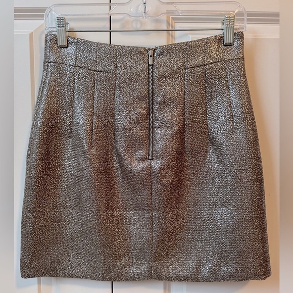 H&M High Waisted Bubble Hem Tweed Skirt EUC Mini Gray Taupe Silver Sparkle P… - Picture 7 of 11
